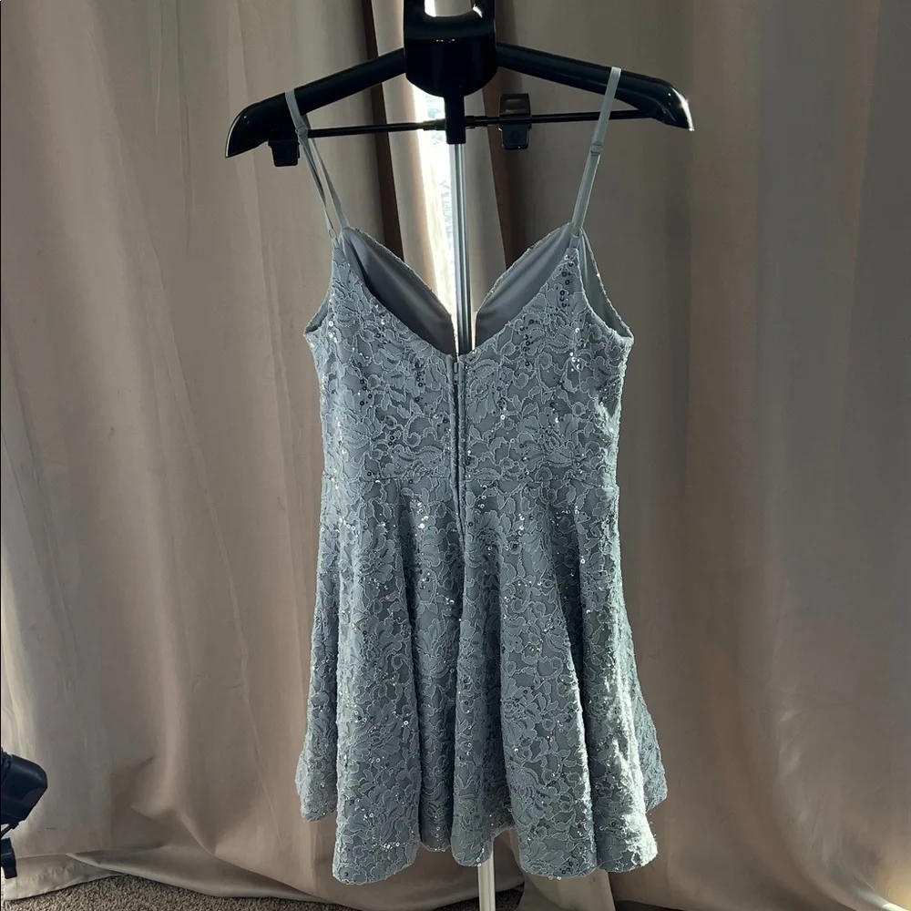 Speechless Light Blue Lace Prom Dress - Picture 3 of 3